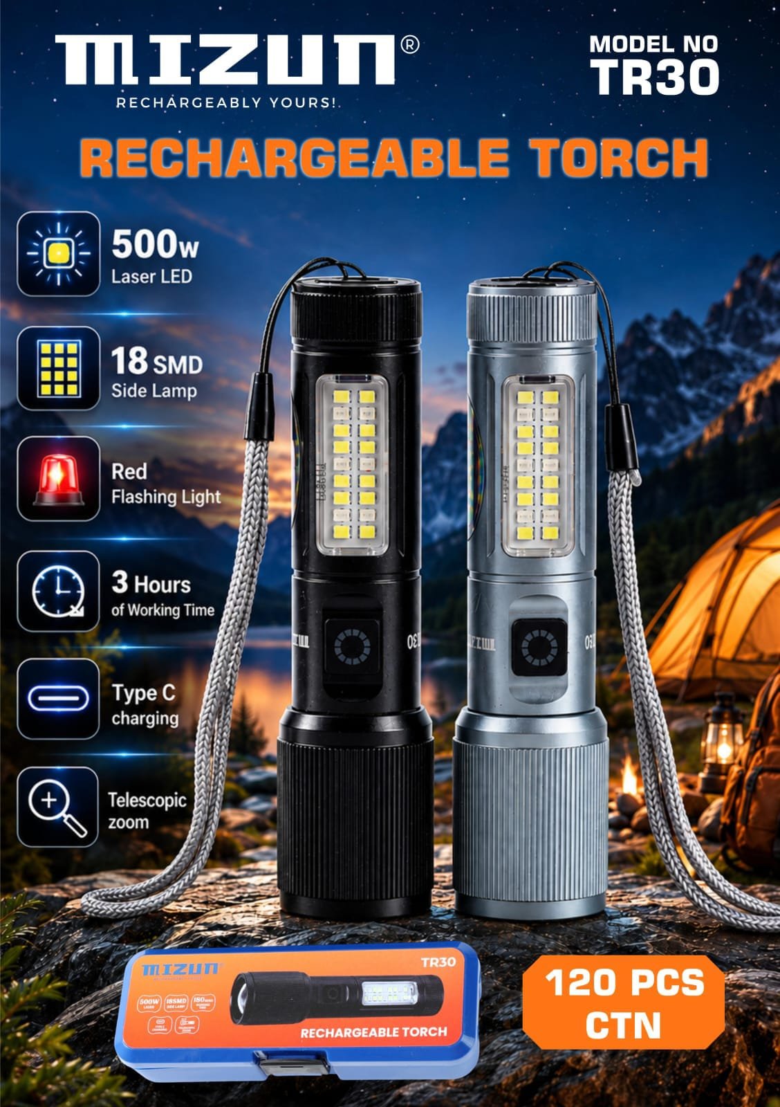 Rechargable Torch Model Number TR30